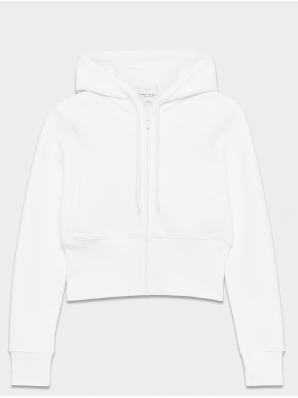 Aritzia Snug Fit White Sweatfleece Zip Up